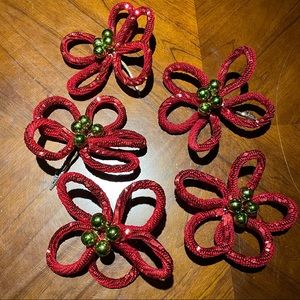 Christmas Tree Red Sequin Flower Picks